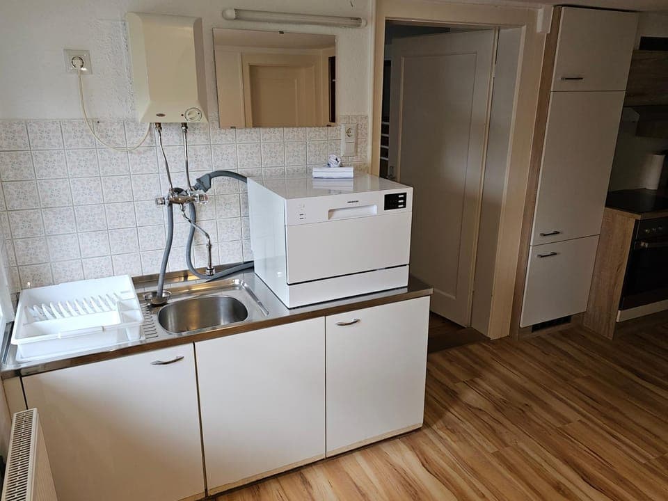 Kitchen or kitchenette, dishwasher