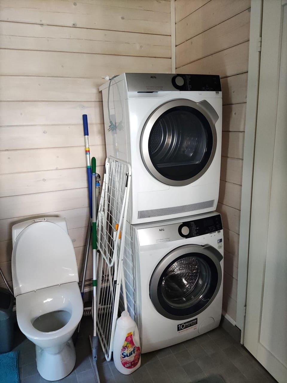 Toilet, washing machine, dryer