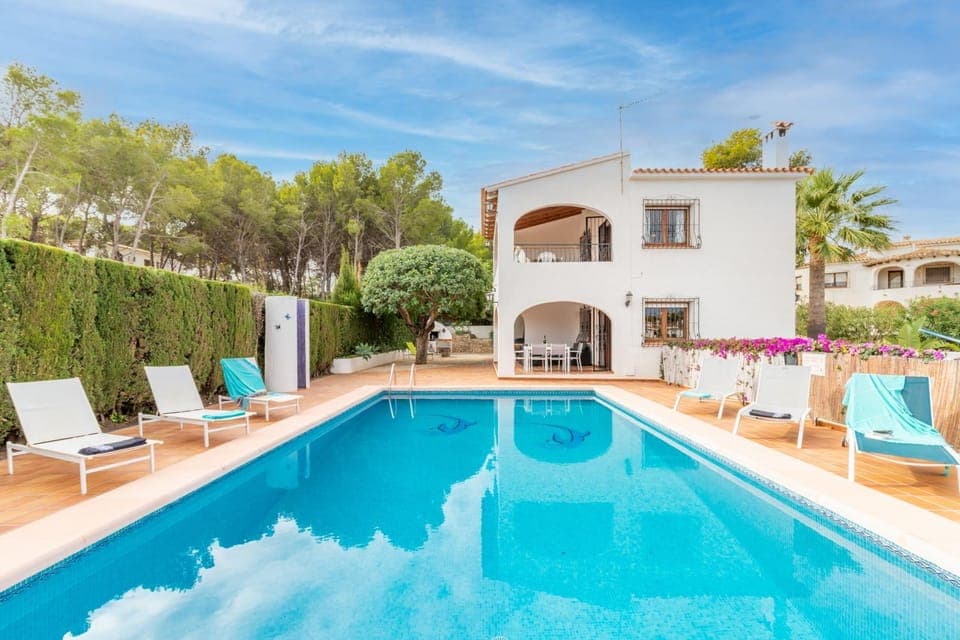 Property building, Living room, Swimming pool