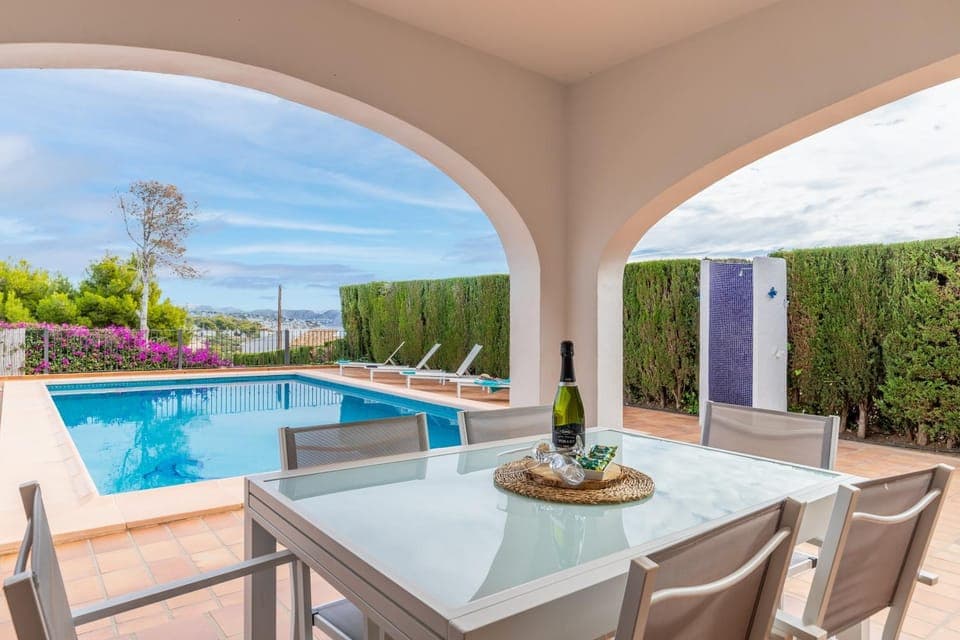 Property building, Living room, Swimming pool