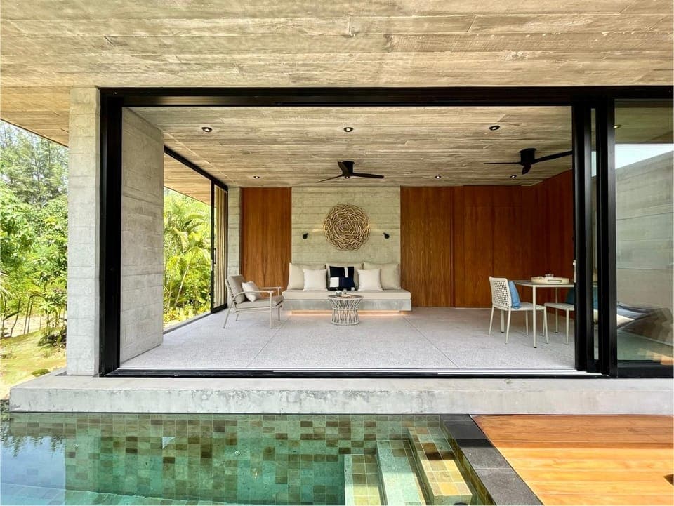 Living room, Seating area, Garden view, Swimming pool