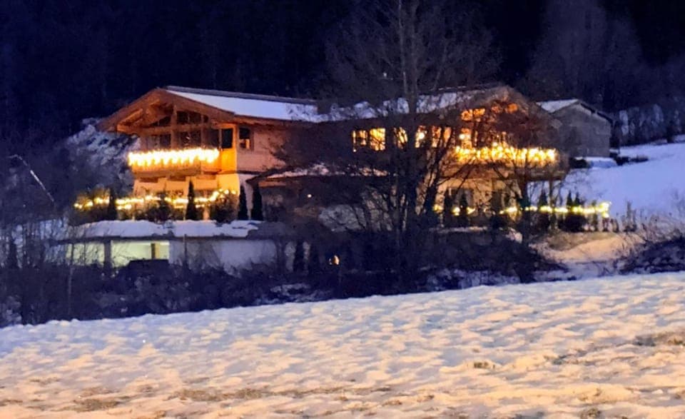 Property building, Night, Winter