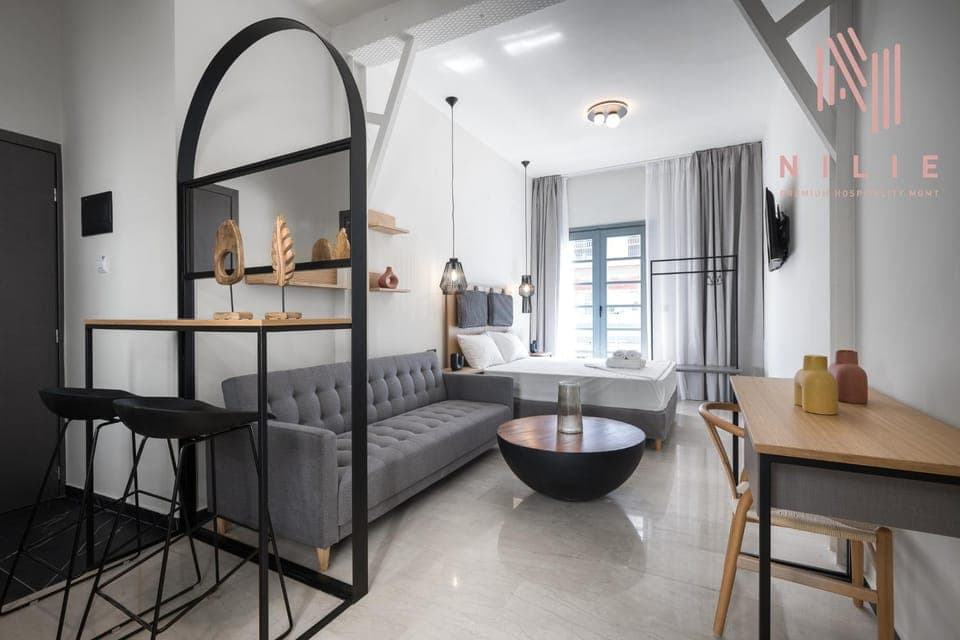 Bed, Living room, Photo of the whole room