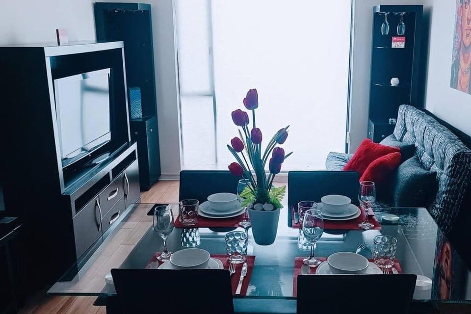 Living room, Seating area, Dining area