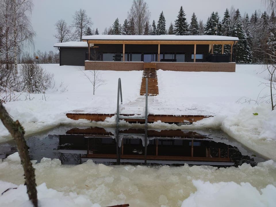 Property building, Winter, Lake view, Lake view