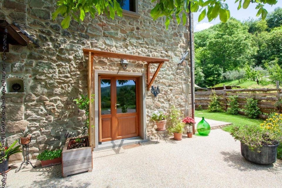 Facade/entrance, Spring, Garden view