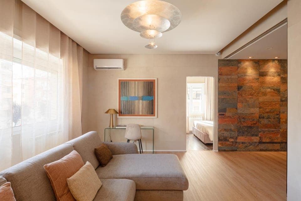 Living room, Seating area, air conditioner