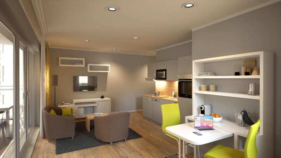 TV and multimedia, Kitchen or kitchenette, Living room, Photo of the whole room, Seating area, Dining area, oven