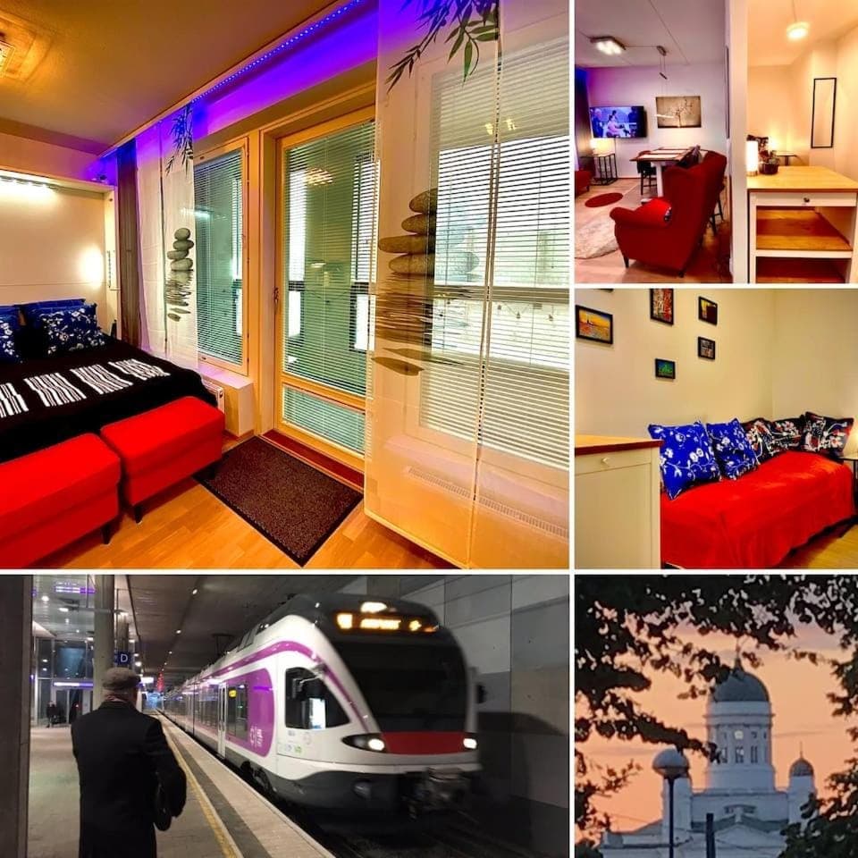 To LuxStudio SAVUsuite From Helsinki Airport 6 min, to City 27min, FreeParking in Kivistö Apartment in Uusimaa