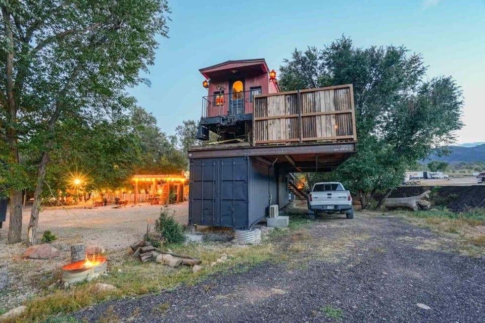 1920s Red Rock Caboose Bike Hike Explore House in Old Colorado City