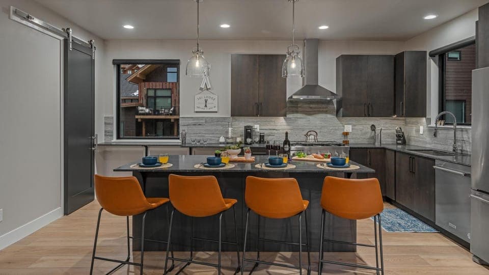 Dining area, furniture, stove, kitchen