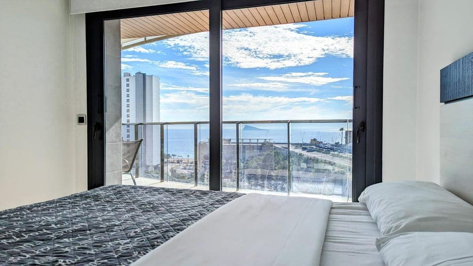 Bed, Bedroom, Sea view