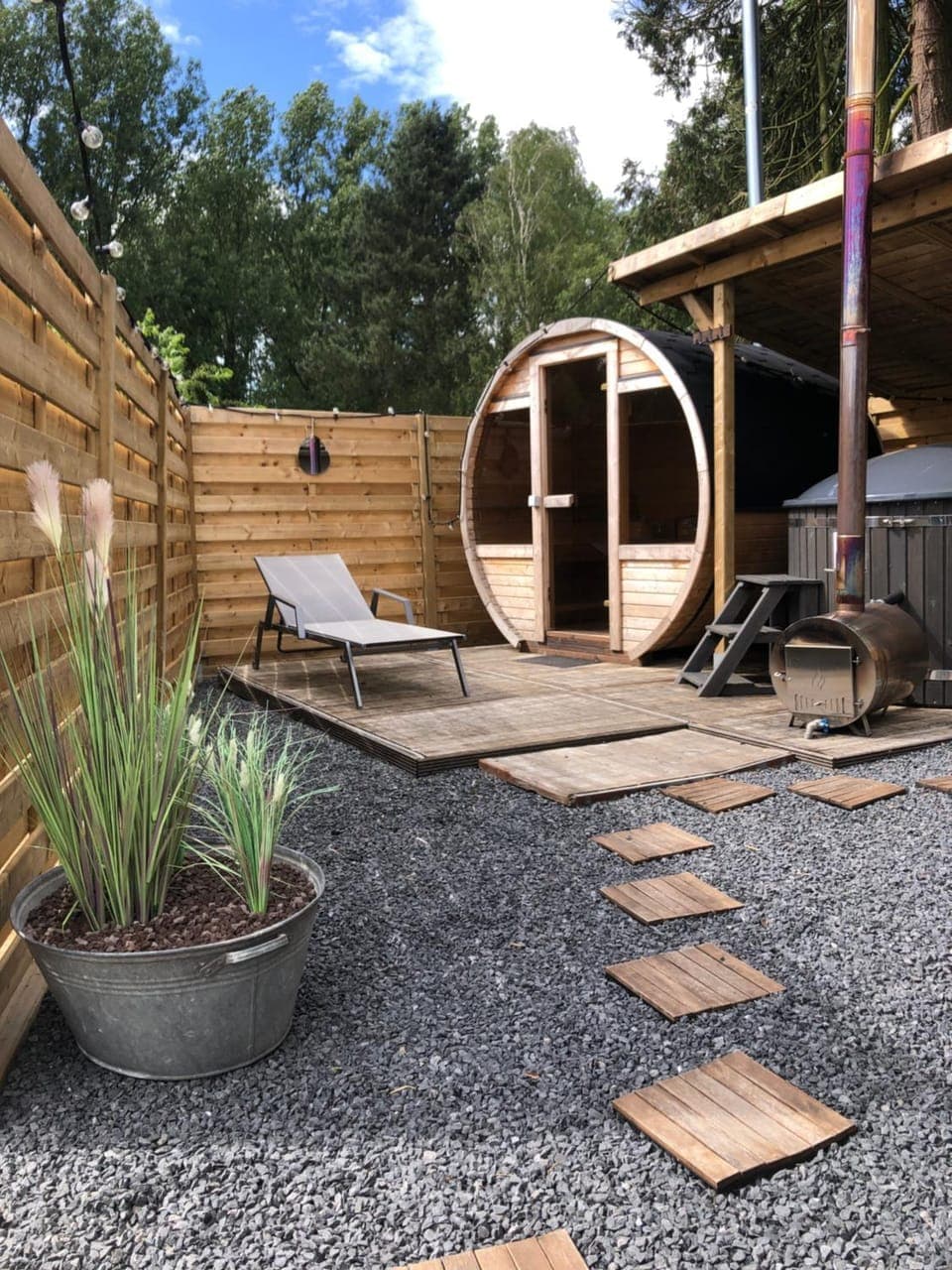 Spring, Day, Garden, Hot Tub, Sauna, Balcony/Terrace, Spa and wellness centre/facilities, Garden view, sunbed