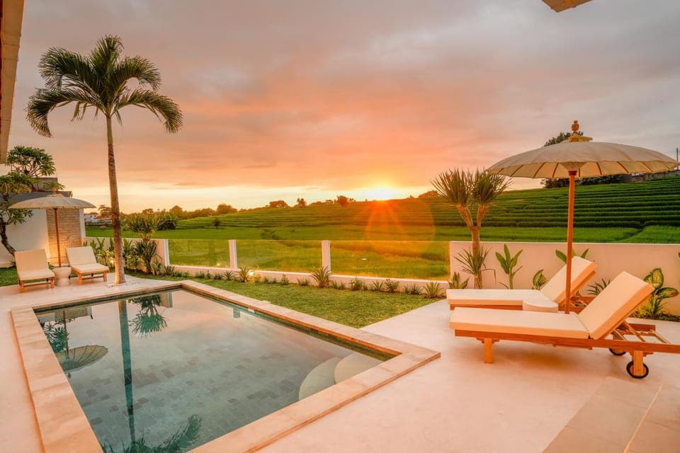 Garden view, Pool view, Swimming pool, Sunset