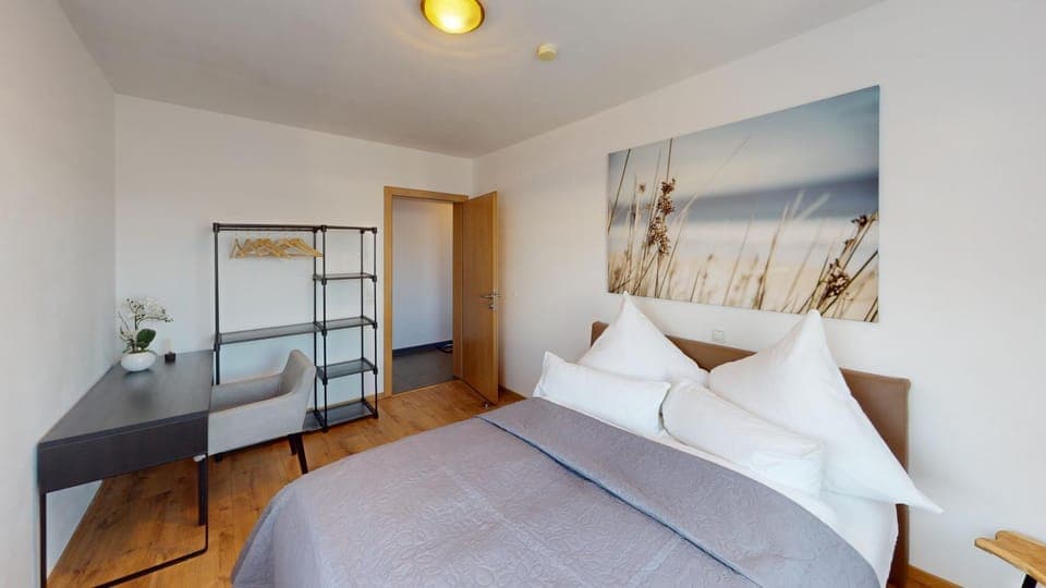 Bed, Photo of the whole room, Bedroom, hair dresser, wardrobe