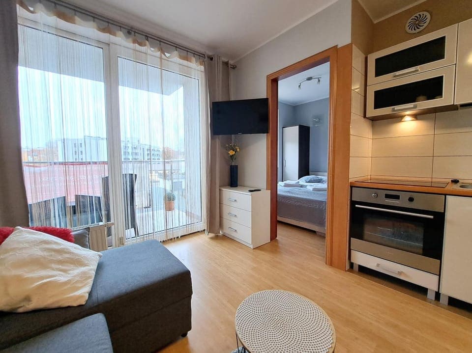 TV and multimedia, Kitchen or kitchenette, Living room, Photo of the whole room, Seating area