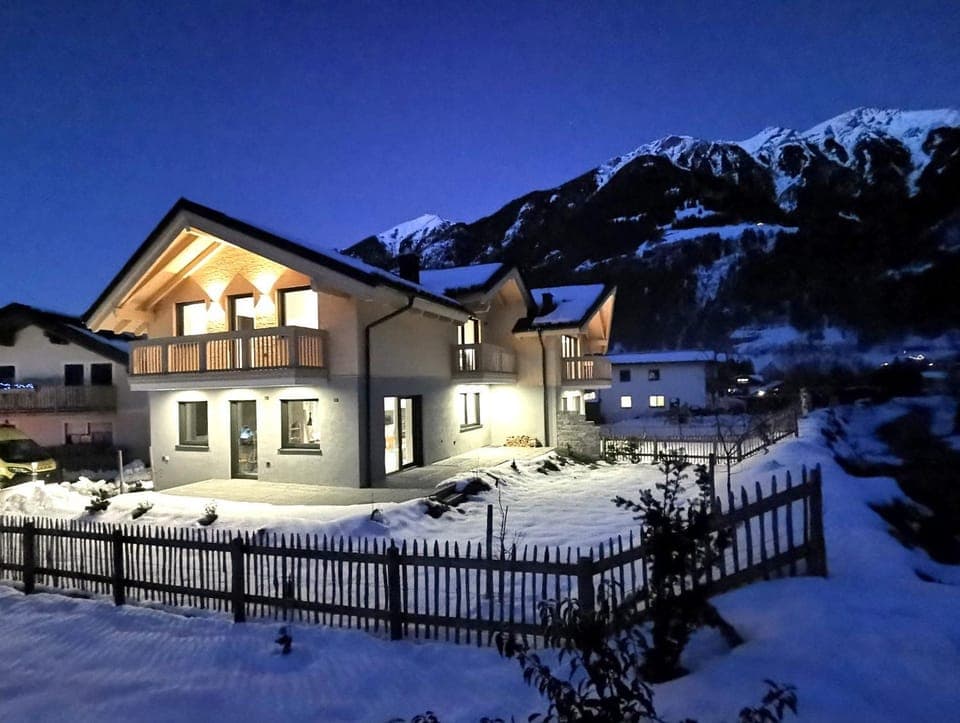 Property building, Night, Winter, Mountain view