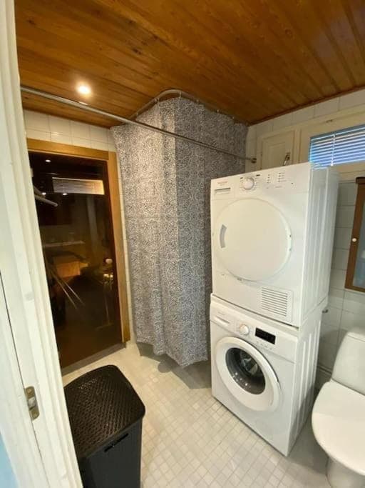 Bathroom, washing machine, dryer