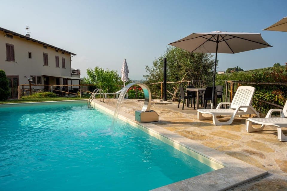 Property building, Day, Garden, Garden view, Pool view, Swimming pool, sunbed