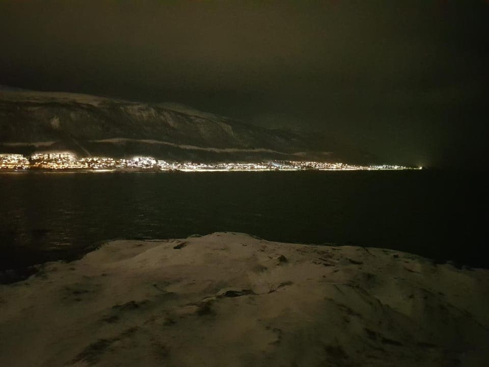 Night, Natural landscape, Winter, Mountain view