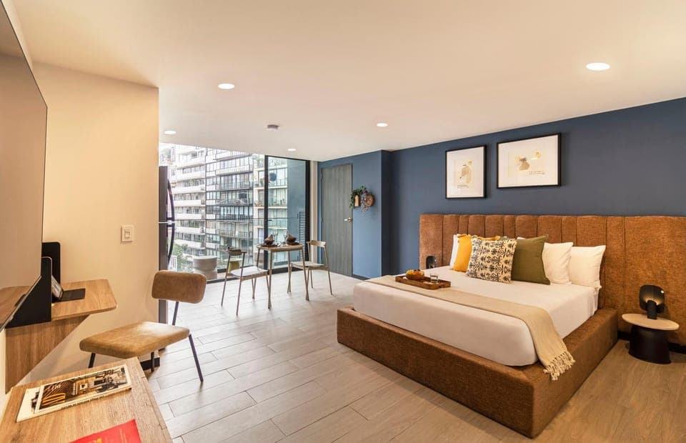 Bed, Living room, Bedroom