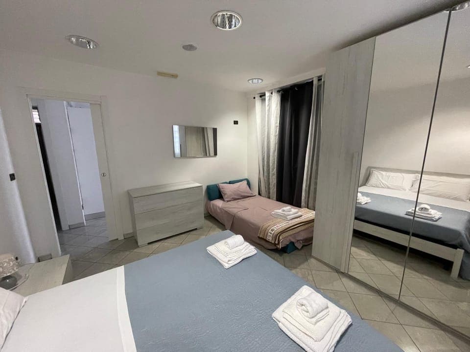 Bed, Photo of the whole room, Bedroom, towels, wardrobe