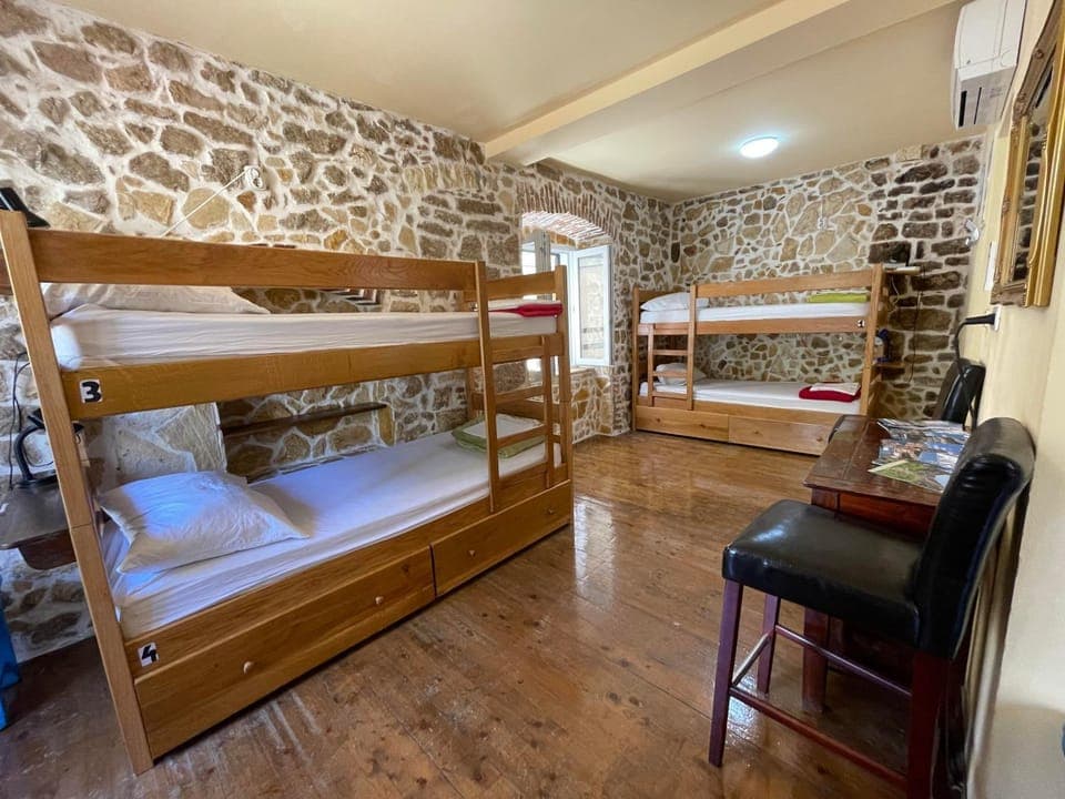 Bedroom, bunk bed, locker, air conditioner