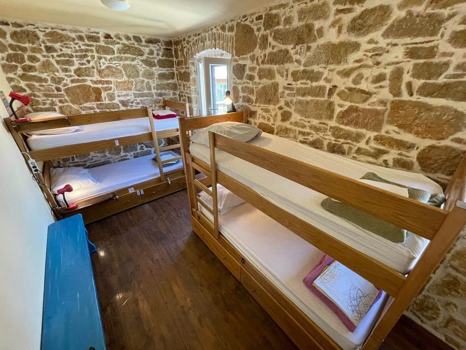 Bed, Bedroom, bunk bed, locker, air conditioner