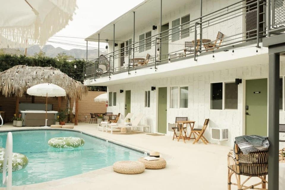 Property building, Day, View (from property/room), Swimming pool