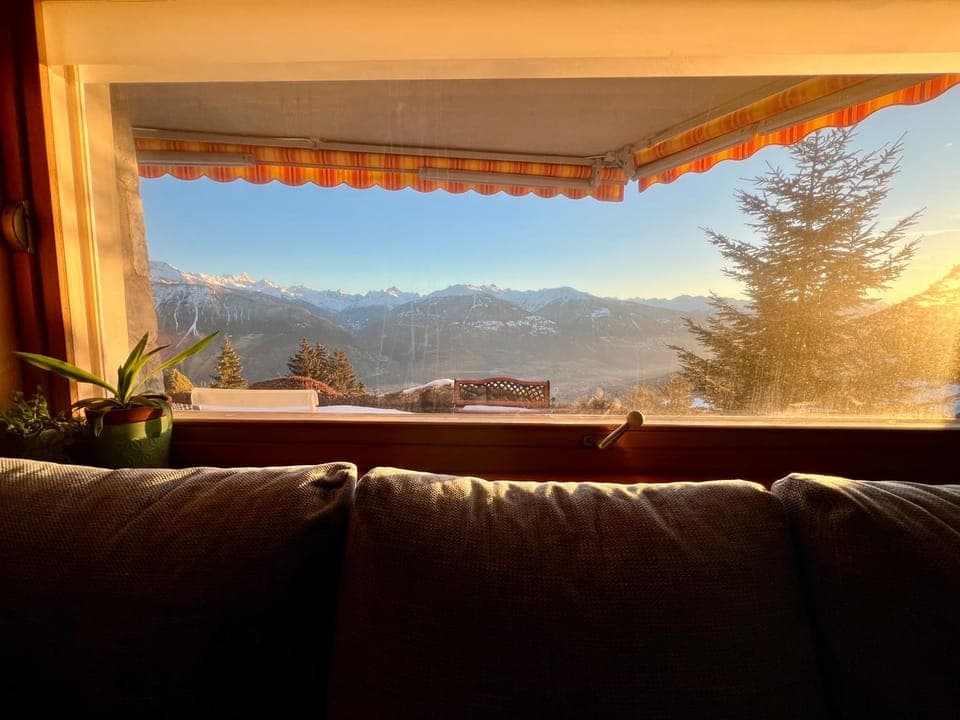 Natural landscape, Living room, Mountain view, Sunset