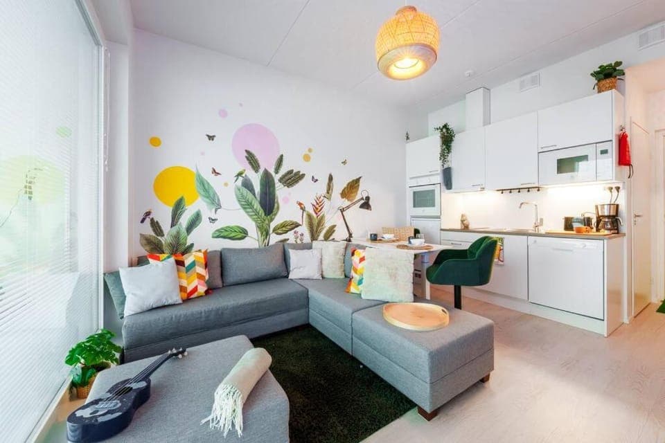 Kitchen or kitchenette, Living room, Seating area, Dining area, minibar, pet friendly, stove