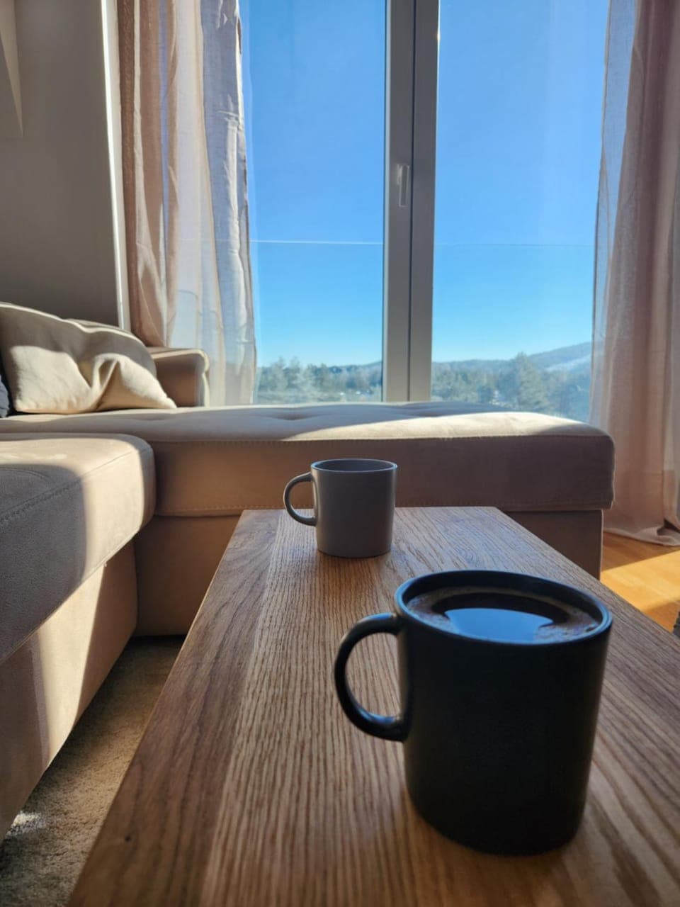 Natural landscape, View (from property/room), Living room, Seating area, Mountain view