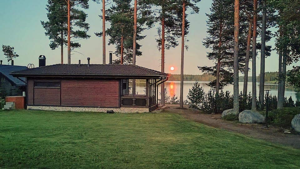 Sauna, Lake view, Sunset