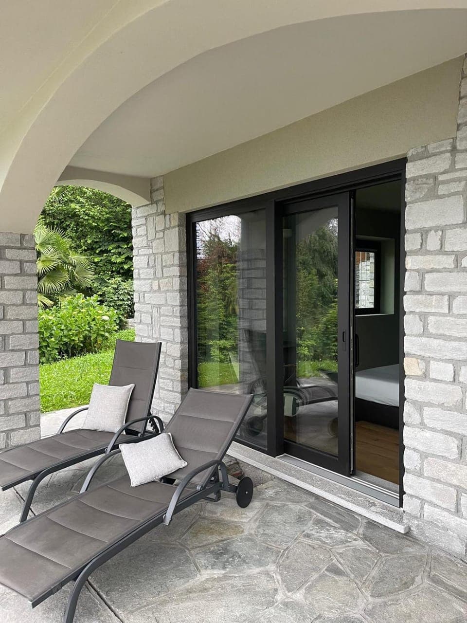 Property building, Patio, Garden, View (from property/room), Seating area, Garden view, Lake view, sunbed