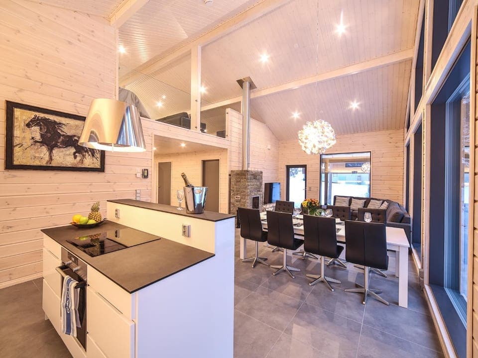 Kitchen or kitchenette, Dining area, stove