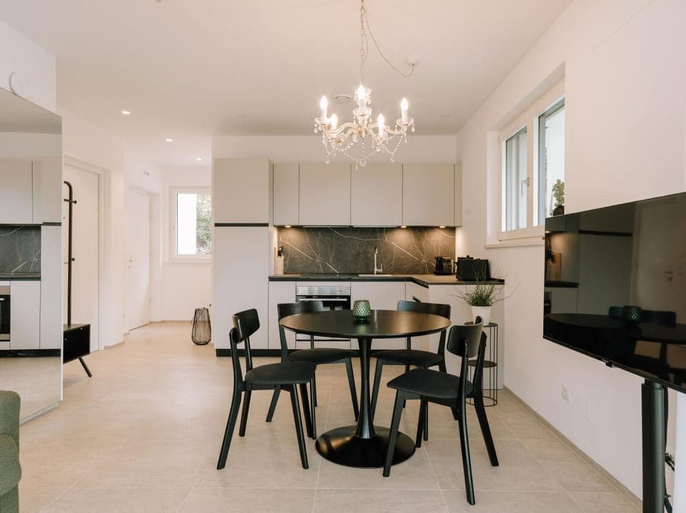 TV and multimedia, Kitchen or kitchenette, Living room, Dining area, dishwasher, kitchen