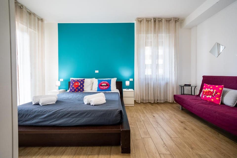 Bed, Balcony/Terrace, Photo of the whole room, Bedroom, heating, internet, towels