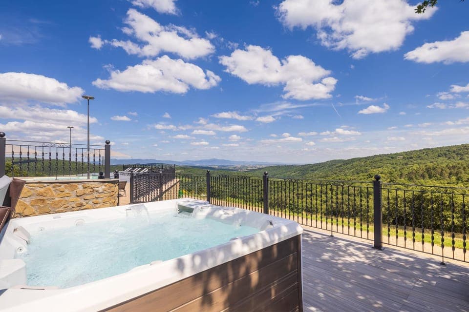 Hot Tub, View (from property/room), Garden view, Swimming pool