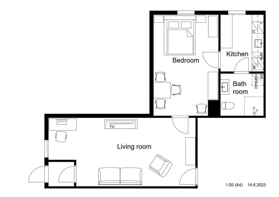 Two room 54m2 apt, WiFi, free parking, terrace, near central park Apartment in Helsinki