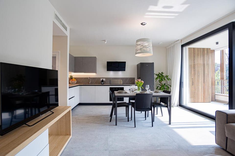 Communal lounge/ TV room, TV and multimedia, Kitchen or kitchenette, Living room, Seating area, Dining area, Evening entertainment, minibar, oven, pet friendly, stove