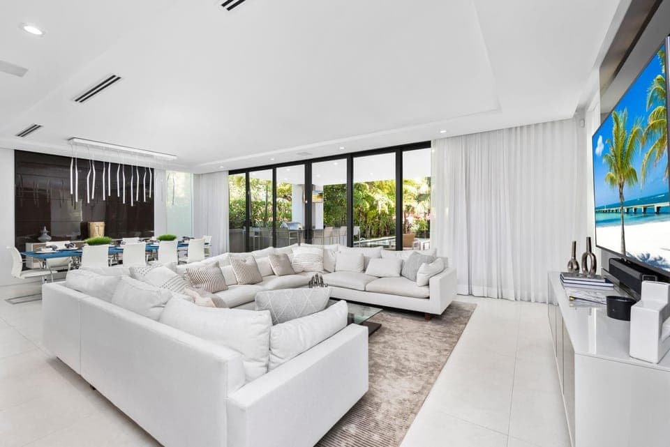 Living room, Seating area, Pool view, Swimming pool