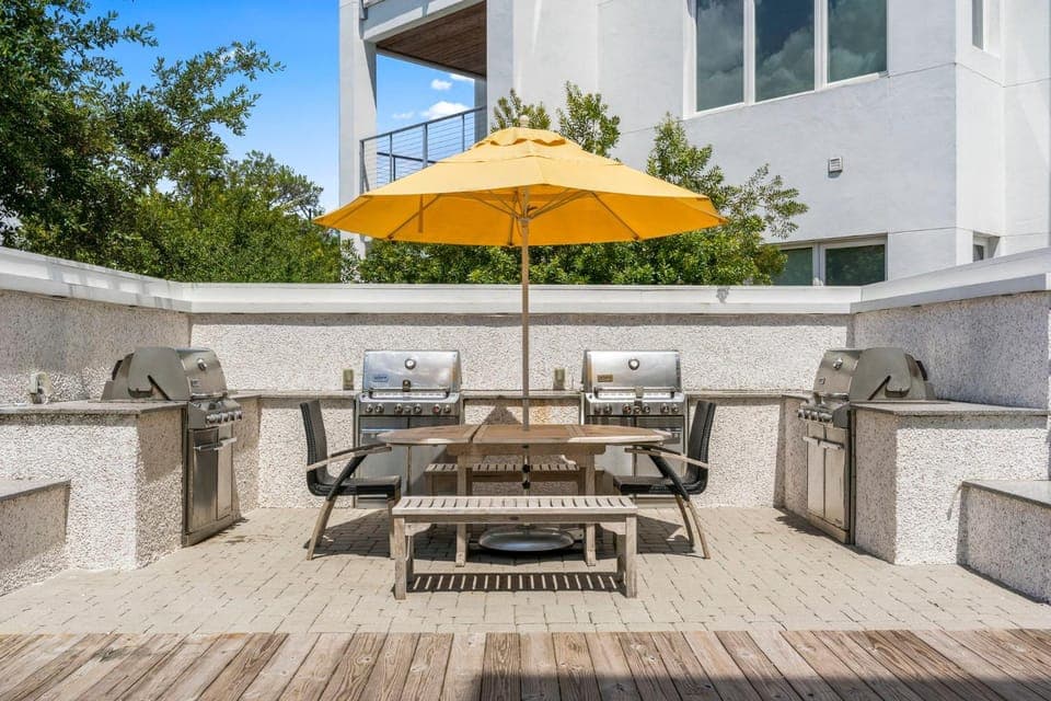 Property building, BBQ facilities, Dining area