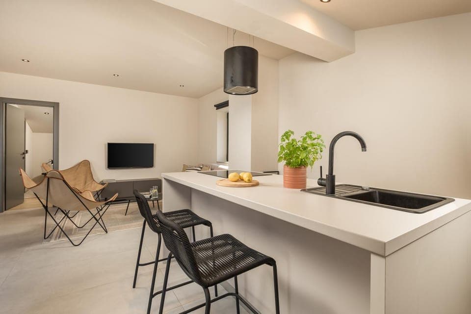 Living room, kitchen