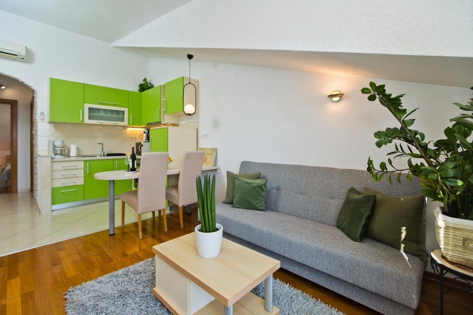 Living room, kitchen