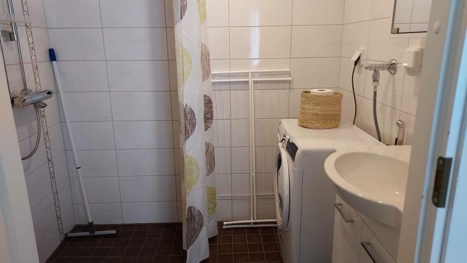 Shower, laundry, washing machine