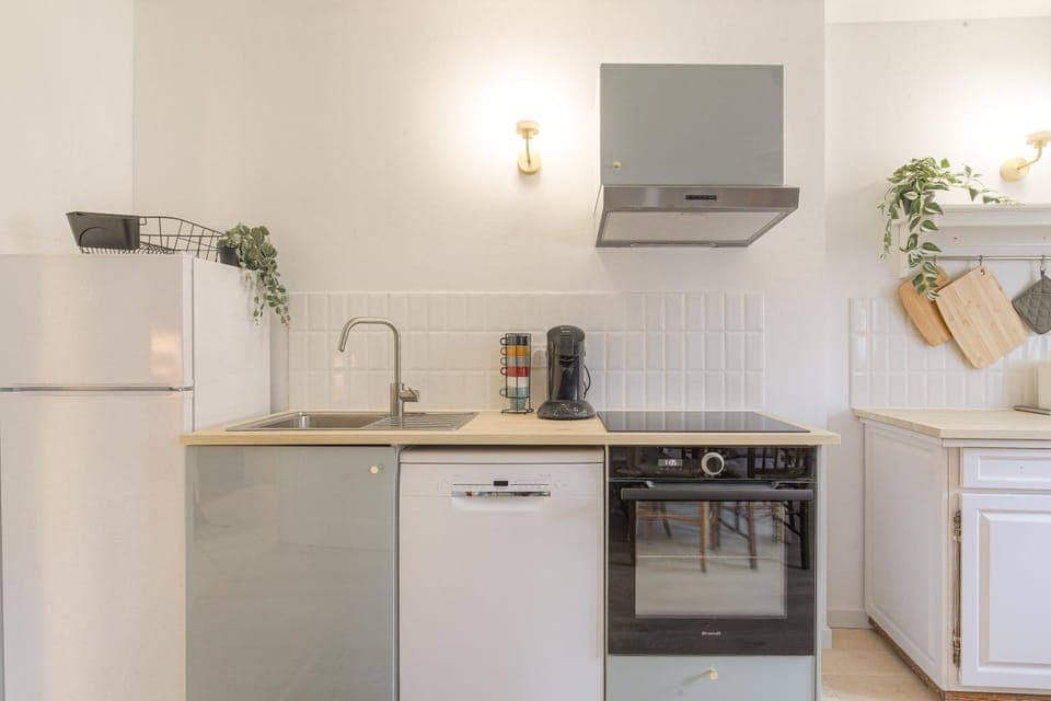 dishwasher, pet friendly, stove, washing machine, kitchen