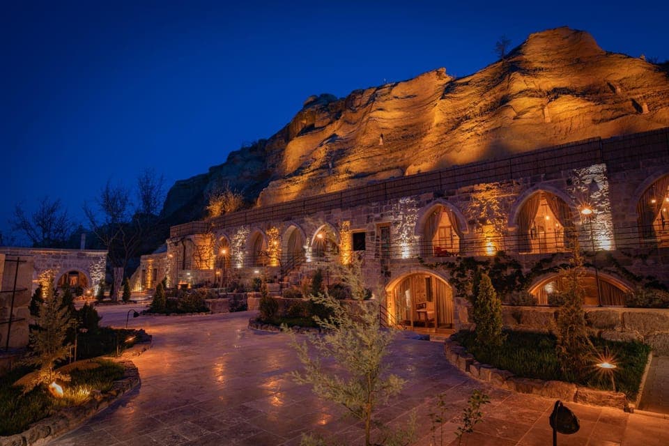 Property building, Night, Natural landscape, Garden view