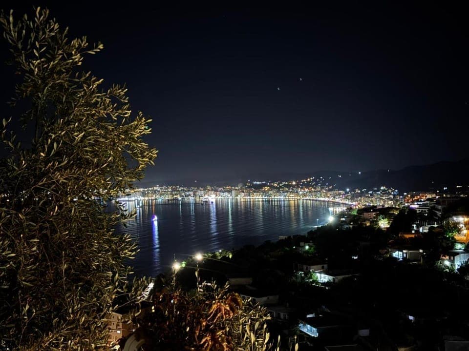 Night, Natural landscape, City view, Sea view