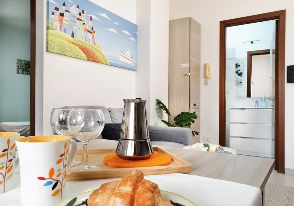 Bathroom, Living room, Dining area