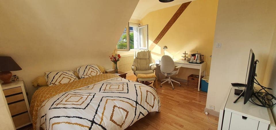 Bed, TV and multimedia, Photo of the whole room, Bedroom, hair dresser